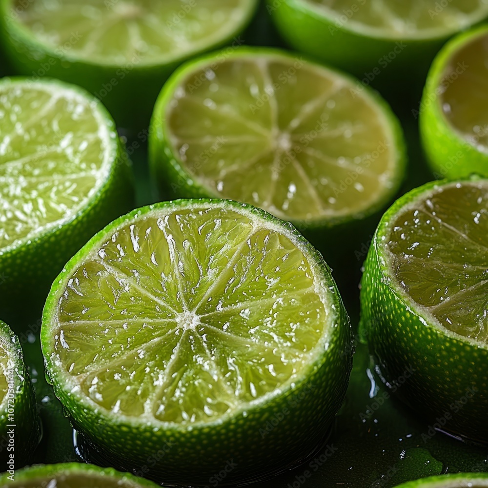 Fresh Lime Drinks Macro Shot with Sliced Limes and Refreshing Citrus Details Fresh Lime Drinks Macro Shot with Sliced Limes and Refreshing Citrus Details