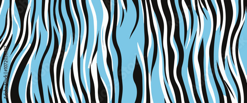 The classic zebra pattern is given a modern twist with the use of bold, saturated blue