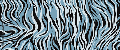 The bold, graphic zebra pattern in vibrant blue is a statement piece that is sure to turn heads