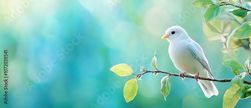 A small white bird sitting on a tree branch