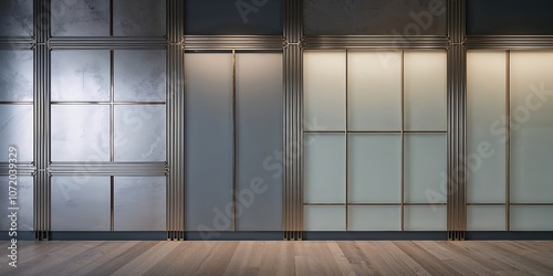 Modern Wall Paneling with Metal and Glass Design for Luxury Interiors photo