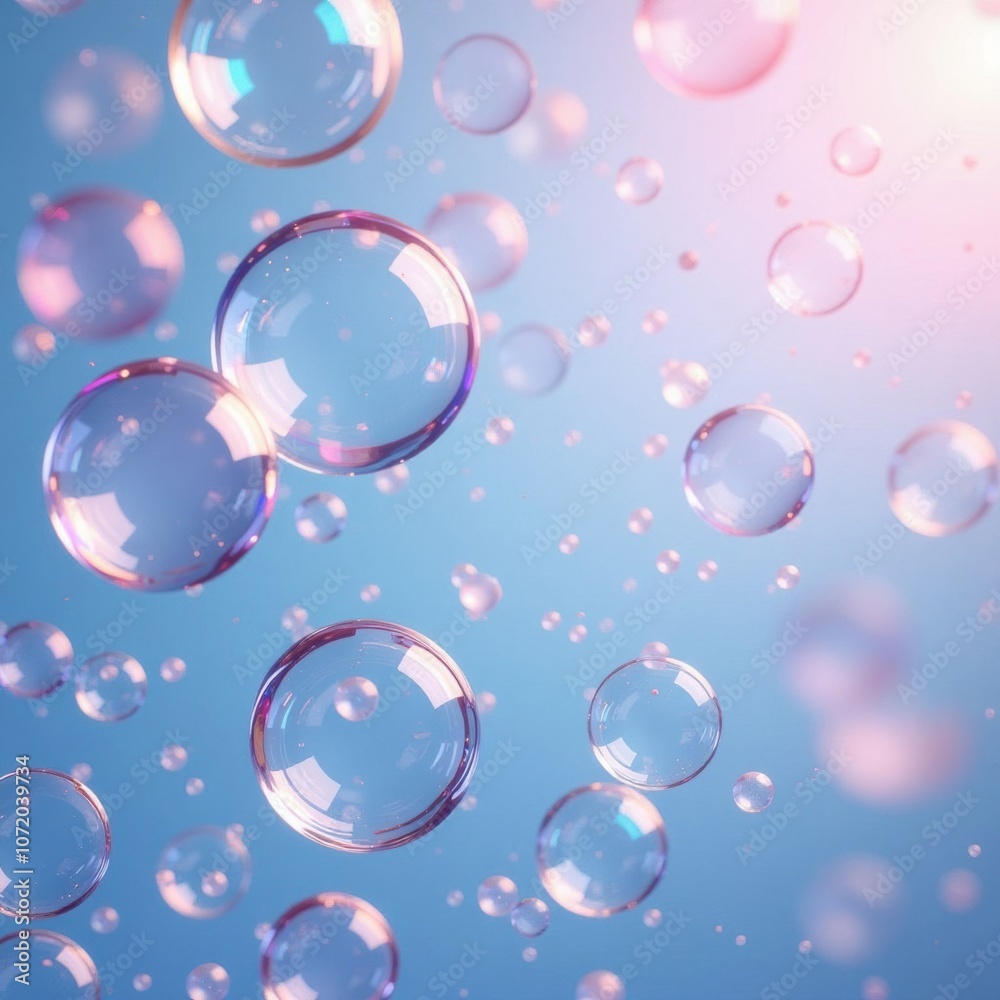 soap bubbles on the blue air soap bubbles on the blue air