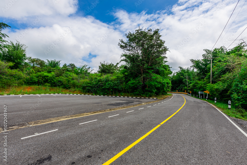 Panoramic nature background from a viewpoint on a high mountain overlooking the scenery below, river, road, rocks, trees, the beauty of nature during a trip in Khon Kaen, Thailand. Panoramic nature background from a viewpoint on a high mountain overlooking the scenery below, river, road, rocks, trees, the beauty of nature during a trip in Khon Kaen, Thailand.