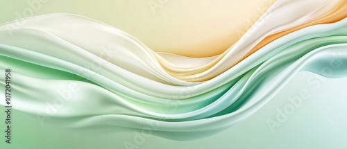 Wallpaper Mural A green and white abstract background with wavy lines Torontodigital.ca