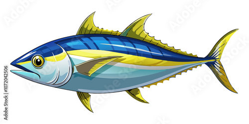 tuna fish isolated on white, tuna fish vector illustration