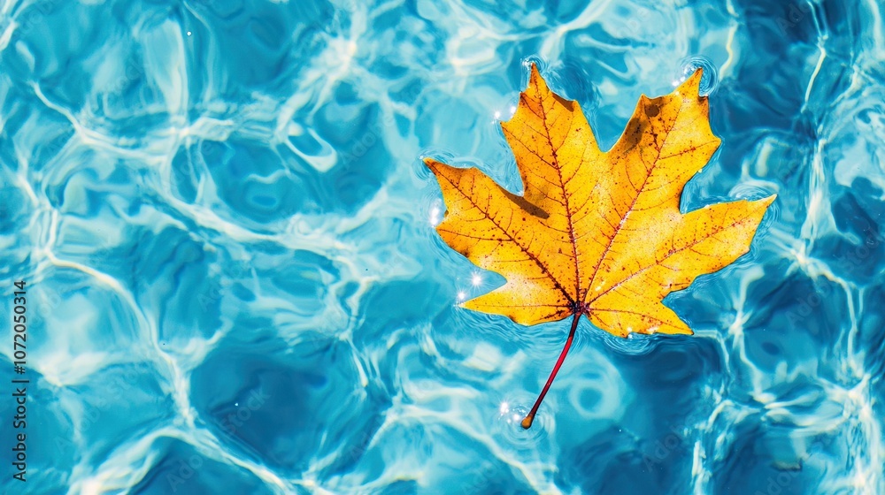 Autumn Leaf Floating in a Pool of Water suitable for business background, posters, wallpapers, banners, greeting cards, and advertising Autumn Leaf Floating in a Pool of Water suitable for business background, posters, wallpapers, banners, greeting cards, and advertising