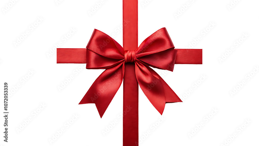 Red Bow Ribbon on a Transparent PNG Background Red Bow Ribbon on a Transparent PNG Background