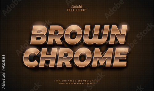 Brown Chrome Editable Text Effect Style 3d Luxury Bronze Gold