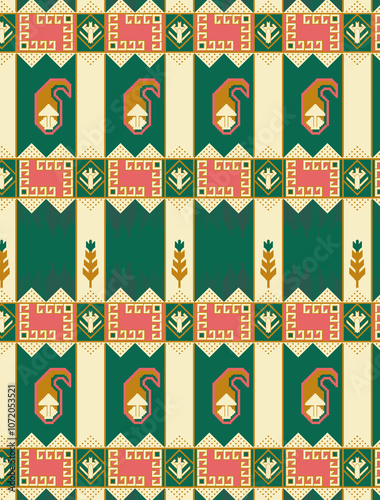 Obraz na płótnie seamless beautiful wallpaper cards all over design floral leaf vintage ornament Victorian ethnic geometric print paisley pattern w salonie
