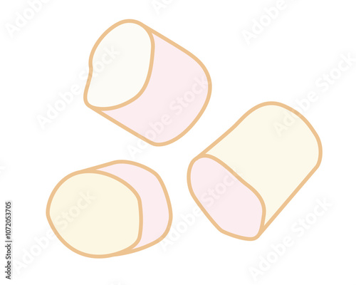 Marshmallow - confection - vector full color illustration. Marshmallows - sweets - element for illustration