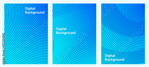 digital background blue gradient. circle vector illustration
