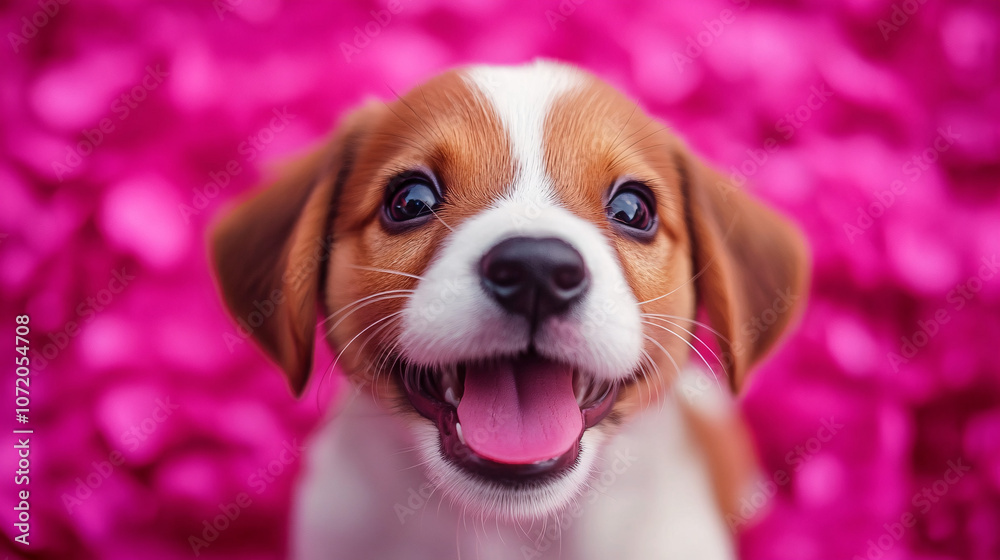 a cutest baby dog, smile and stare at you a cutest baby dog, smile and stare at you