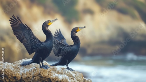 Montana de Oro State Park offers breathtaking views of the Central Coast of California. The park has a stunning beach and cormorants. photo