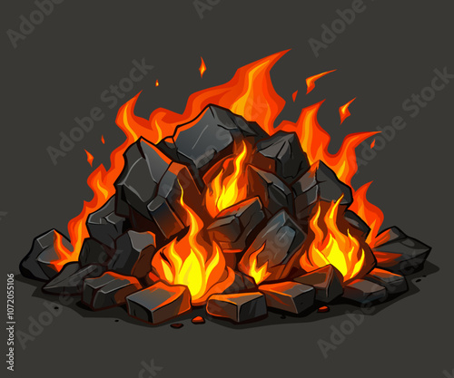 hot carbon or glowing charcoal