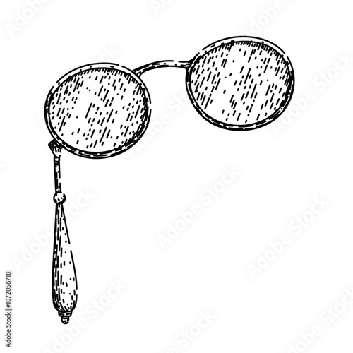 classic spectacles hand drawn. antique timeless, eyewear frames, fashion chic classic spectacles vector sketch. isolated black illustration