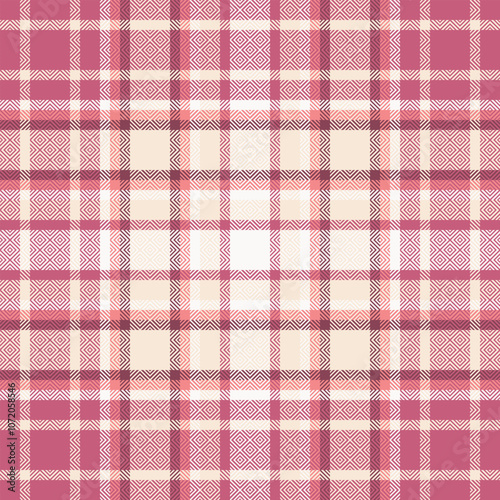 Tartan Plaid Vector Seamless Pattern. Checkerboard Pattern. Traditional Scottish Woven Fabric. Lumberjack Shirt Flannel Textile. Pattern Tile Swatch Included.