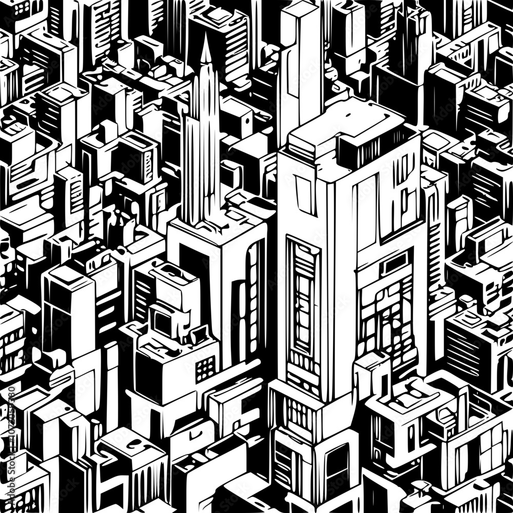 Obraz premium Simplified Building Blueprint