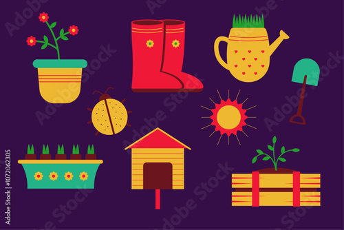 Spring Flower Flat Illustration
