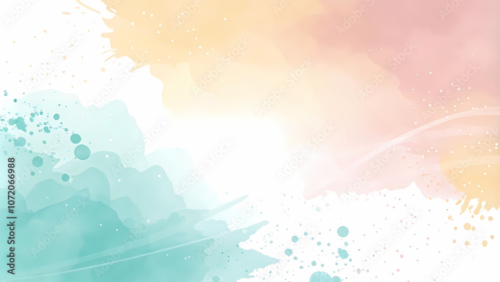 Fototapeta premium Abstract Watercolor Cloudscape in Soft Hues