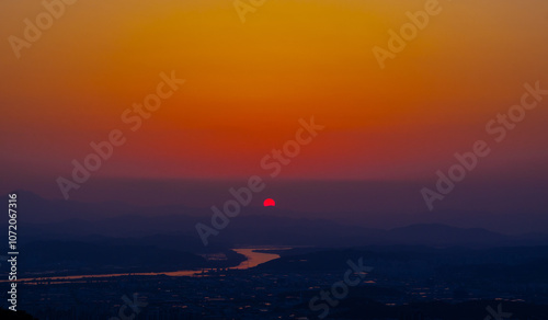 낙동강의 석양, The setting sun of the Nakdong River photo