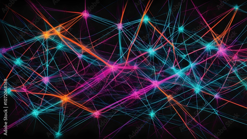 A vibrant abstract representation of interconnected lines and nodes, symbolizing networks. A vibrant abstract representation of interconnected lines and nodes, symbolizing networks.