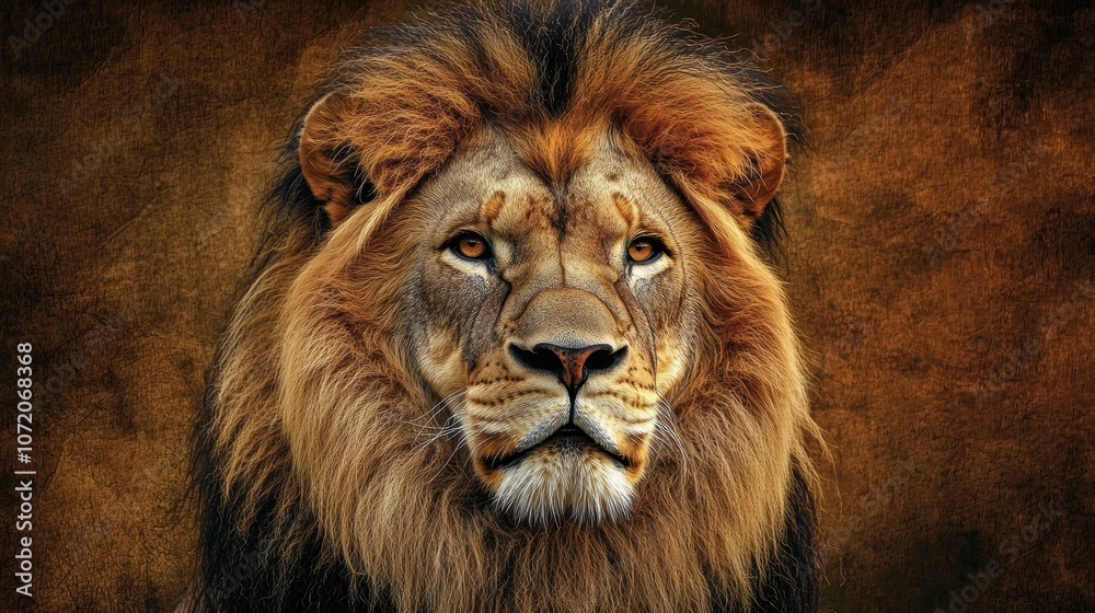 Majestic Lion with Realistic Features and Dramatic Lighting Majestic Lion with Realistic Features and Dramatic Lighting