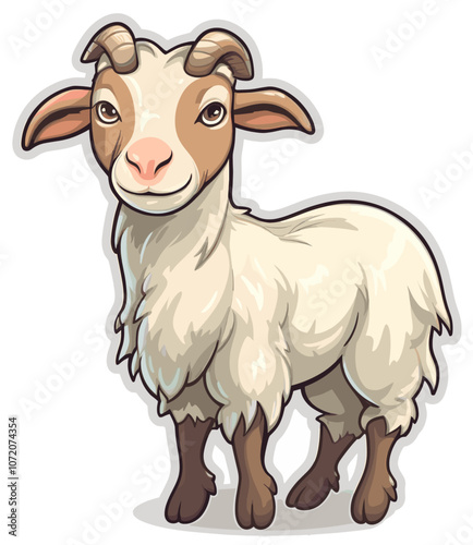 Cartoon sticker of a goat