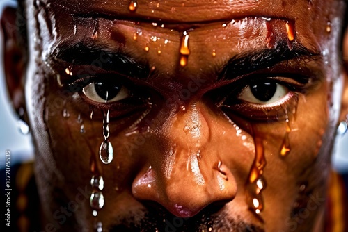 sweaty forehead basketball close up of a basketball players fore photo