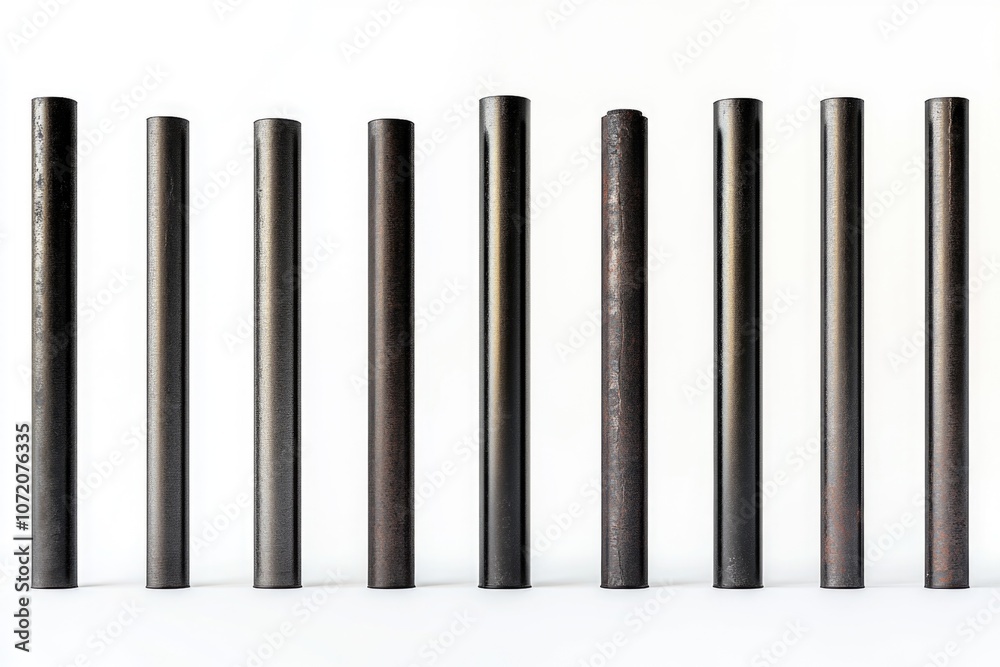 Obraz premium A group of metal straws placed together, useful for creative concepts and product designs