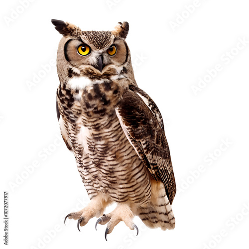 High-Ranking Great Horned Owl Isolated Image, HD Stock Photo, Transparent Background, Full 4K PNG Download photo