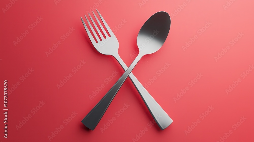 Crossed Fork and Spoon Geometric Design Crossed Fork and Spoon Geometric Design