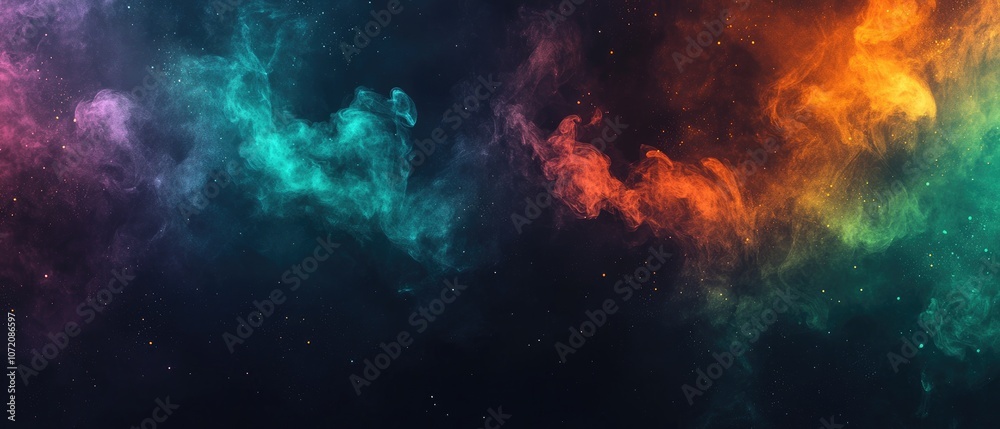Obraz premium Abstract background of colourful smoke and nebula.