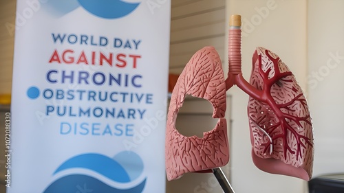 Chronic Obstructive Pulmonary Disease Awareness Day. pneumonia in a human lung model