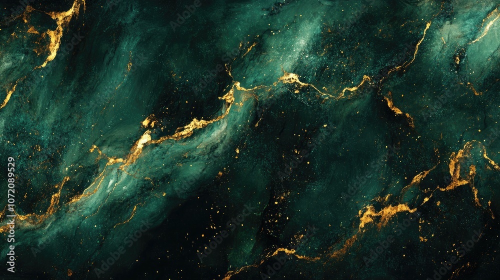 Obraz premium Elegant Green and Gold Abstract Texture Background