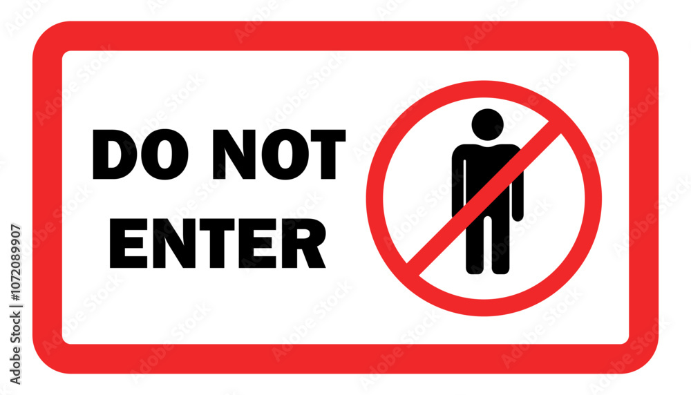 Red sign do not enter isolated warning sign do not enter. Square on transparent background. Vector graphics. Red sign do not enter isolated warning sign do not enter. Square on transparent background. Vector graphics.
