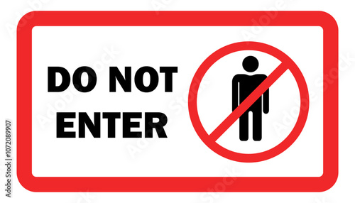 Red sign do not enter isolated warning sign do not enter. Square on transparent background. Vector graphics.