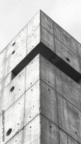 Geometric Concrete Building Facade