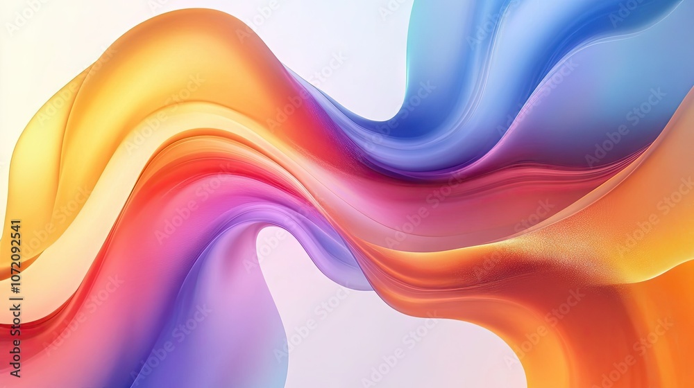Obraz premium Colorful Abstract Waves in Soft Gradient Flow