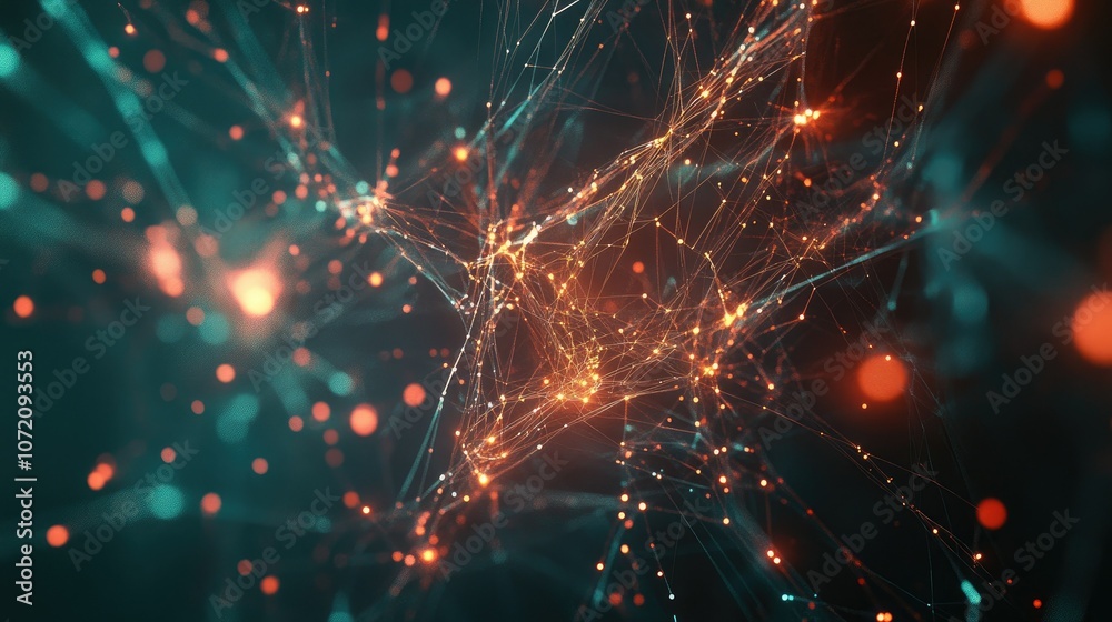 Obraz premium Abstract Network Connections with Glowing Lights