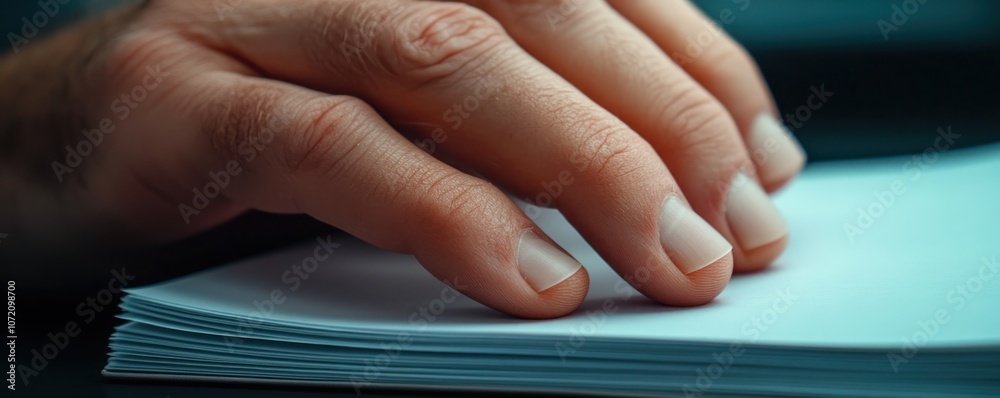 Close-up of a Hand Clutching a Doctor's Note, Knuckles White with Anxiety, Reflecting the Stress and Personal Struggle of Receiving Health Results