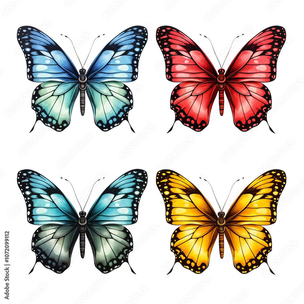Vibrant Butterfly Illustration on transparent Vibrant Butterfly Illustration on transparent