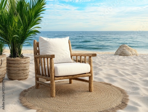 Obraz na płótnie Embrace Authenticity in a Minimalist Beach Setting Finding Freedom and Beauty in Nature's Simplicity w salonie