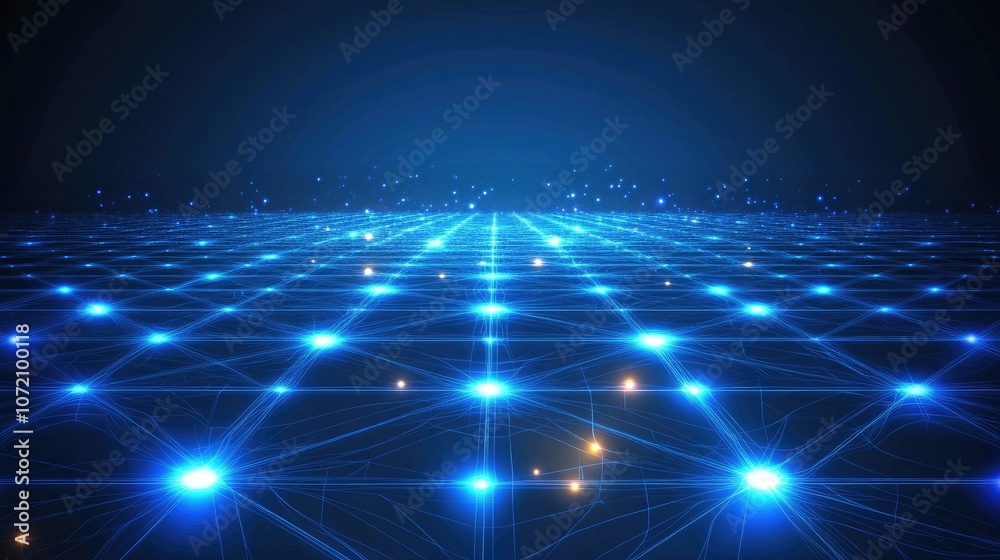 Fototapeta premium Dynamic Blue Network Flow Background