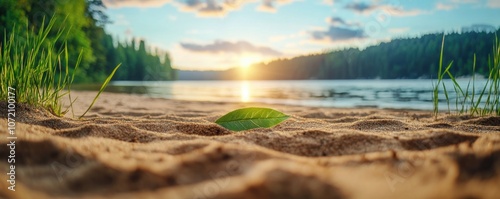 Embrace Simplicity A Minimalist Sunset Beach Scene for Self-Love and Finding Peace in Nature's Beauty