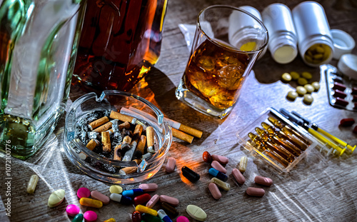 Addictive substances, including alcohol, cigarettes and drugs