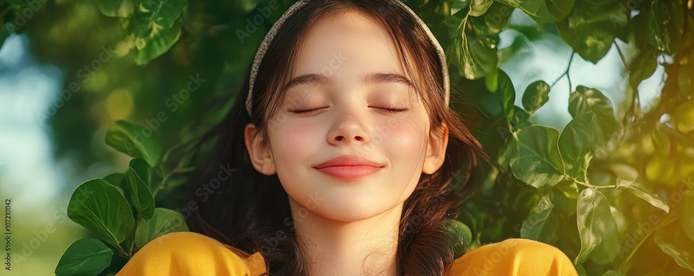 Embrace Your Natural Beauty Outdoor Portrait of a Woman Embracing Simplicity and Authentic Self-Love