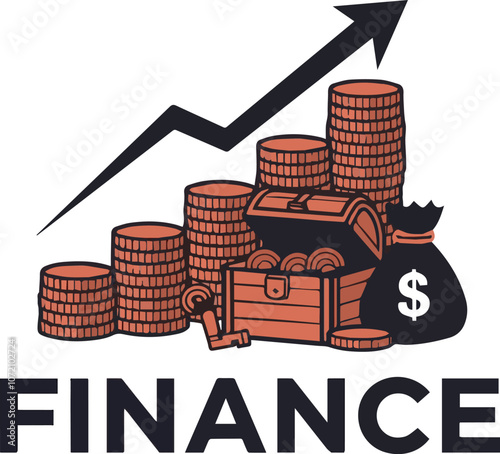 Financial business logo design on white background Vector illustration