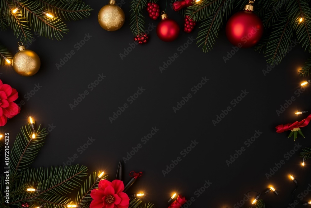 Elegant Christmas Flat Lay with Red and Gold Ornaments.generative AI
Elegant Christmas Flat Lay with Red and Gold Ornaments.generative AI