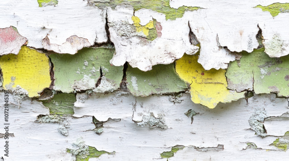 Close-up of peeling paint revealing layers of color on a textured surface. Close-up of peeling paint revealing layers of color on a textured surface.