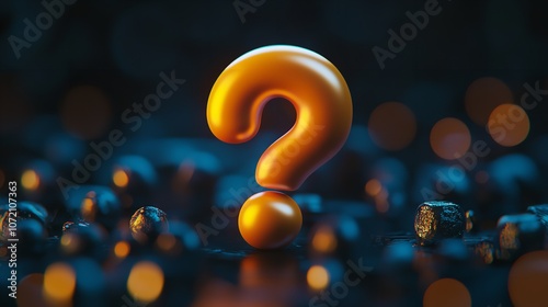  3D question mark icon sign or ask FAQ and QA answer solution photo